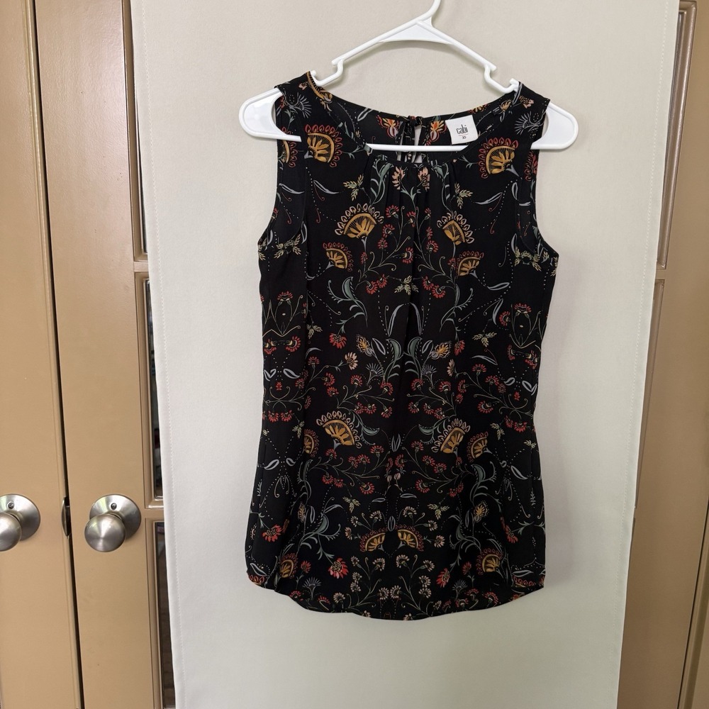 Cabi Womens XS‎ Floral Tank Top Sleeveless Blouse Style 3621